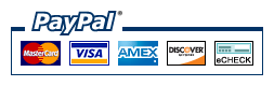 Paypal, American Express, Visa, Master Card, Discover and other forms of payment are welcome!